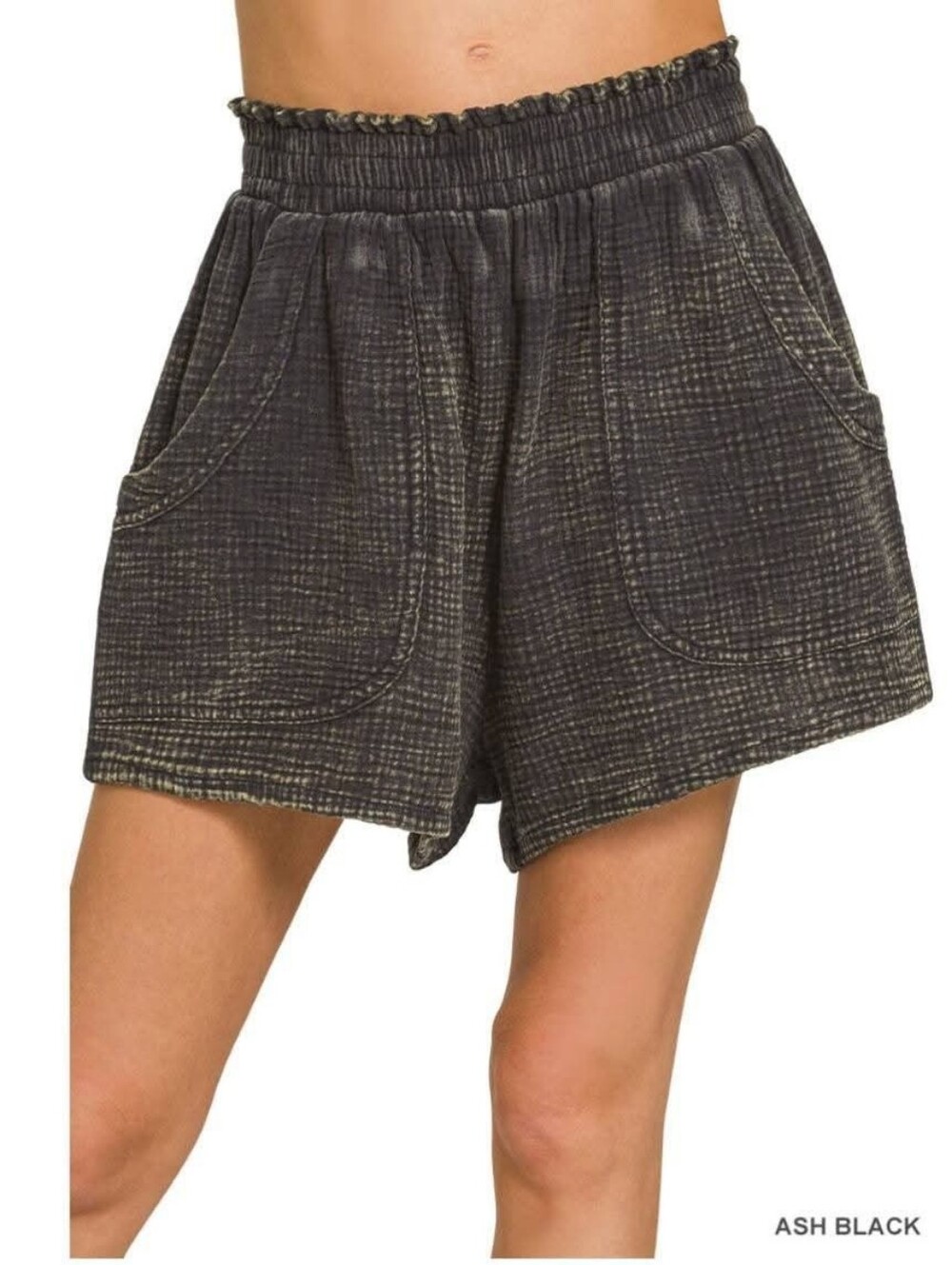New Zenana Washed Cotton Gauze Shorts